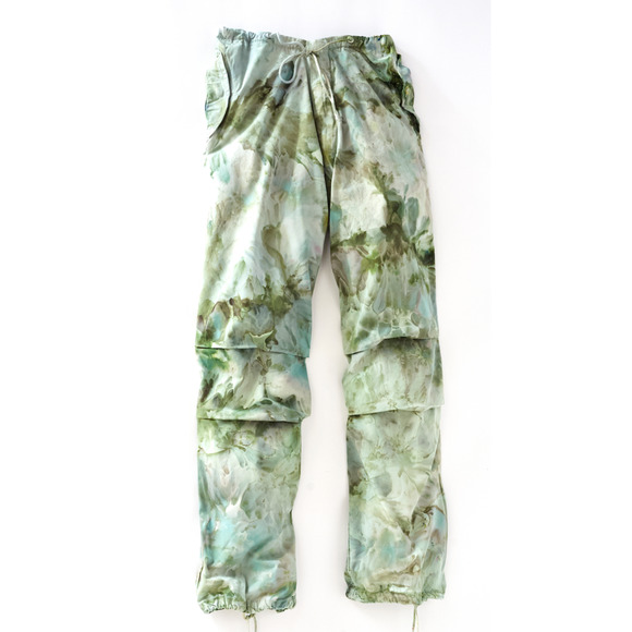 Free People Riverside Tool & Dye Pants Women XS Olive Green parachute exaggerate - Picture 1 of 8